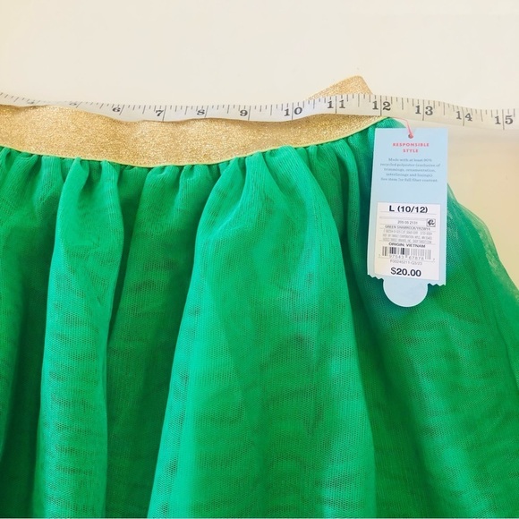 Cat & Jack Girls St. Patrick’s Gold Sequins Shamrocks Tutu Skirt Size L10/12 - Picture 8 of 9